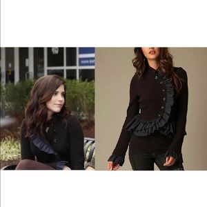 Free people military jacket with ruffles